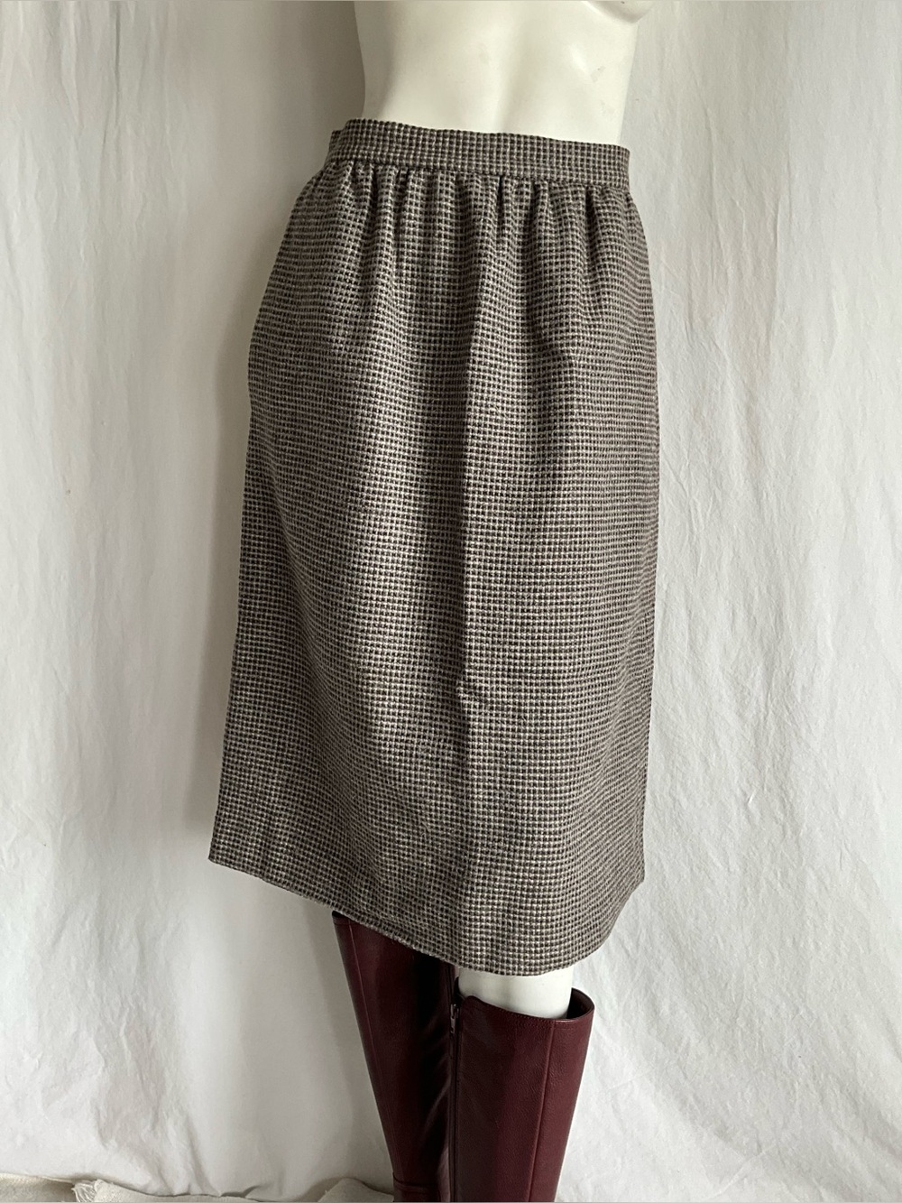 Vintage Wool Tweed Skirt Cottage Core Lined Handmade